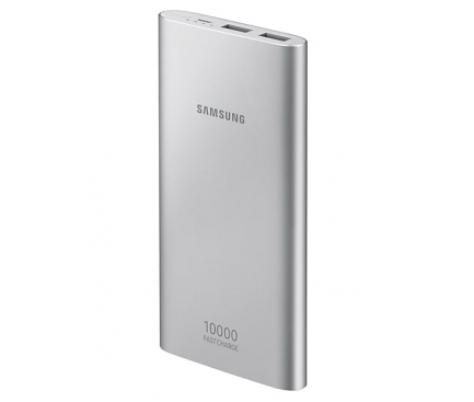 Baterie Externa Powerbank Samsung EB-P100, 10000mA, Fast Charging, 2 x USB, Port alimentare MicroUSB, Argintie EB-P1100BSEGWW