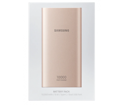Baterie Externa Powerbank Samsung EB-P1100, 10000mA, Fast Charging, 2 x USB, Port alimentare USB Type-C, Roz EB-P1100CPEGWW