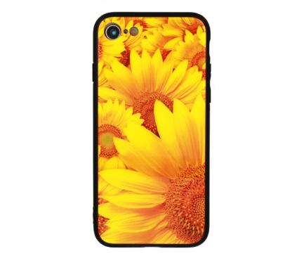 Husa TPU Vennus Sun Flower cu spate din sticla pentru Huawei Mate 20 Lite, Multicolor, Bulk 