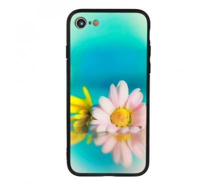 Husa TPU Vennus Sunrise Flower cu spate din sticla pentru Apple iPhone X / Apple iPhone XS, Multicolor, Bulk 