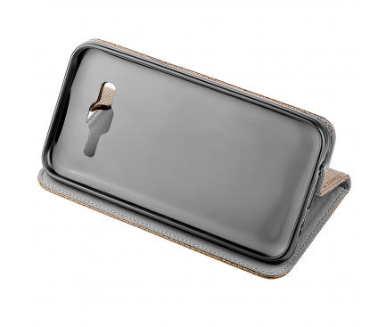 Husa Piele OEM Smart Magnet pentru Samsung Galaxy A7 (2018) A750, Bronz, Bulk 