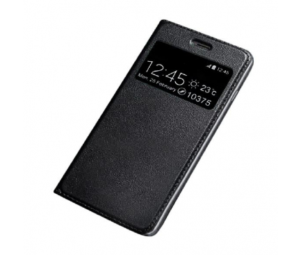 Husa Piele OEM Smart Look pentru Samsung J4 Plus (2018) J415, Neagra, Bulk 