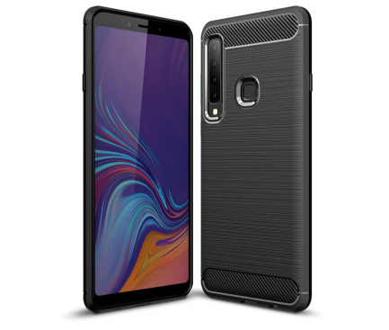 Husa TPU OEM Carbon pentru Samsung Galaxy A9 (2018), Neagra, Blister 