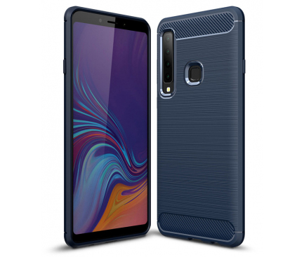 Husa TPU OEM Carbon pentru Samsung Galaxy A9 (2018), Bleumarin, Blister 