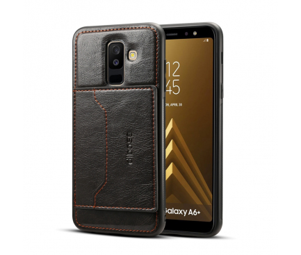 Husa Dibase Crazy Horse pentru Samsung Galaxy A6+ (2018) A605, Neagra, Bulk 