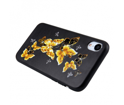 Husa TPU OEM Gold Butterfly pentru Apple iPhone XS Max, Multicolor, Bulk 