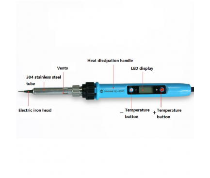 Letcon / Ciocan de lipit electric OEM SL-936D, 80W, afisaj si reglare temperatura, Albastru, Blister
