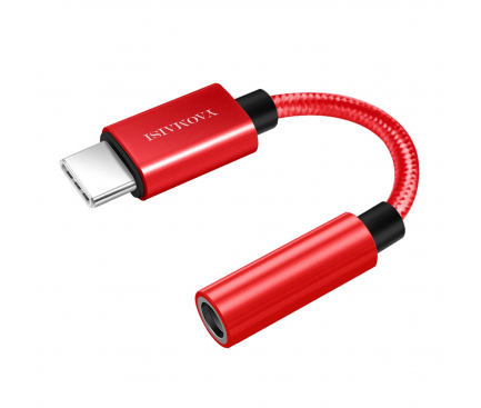 Adaptor Audio USB Type-C la 3.5 mm Yaomaisi Q16, Rosu, Blister 
