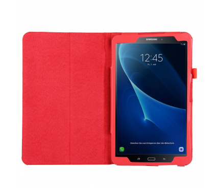 Husa Tableta Piele OEM Litchi pentru Samsung Galaxy Tab A 10.1 (2016), Rosie