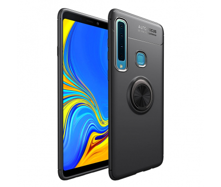 Husa TPU Lenuo Invisible Holder pentru Samsung Galaxy A9 (2018), Neagra, Blister 