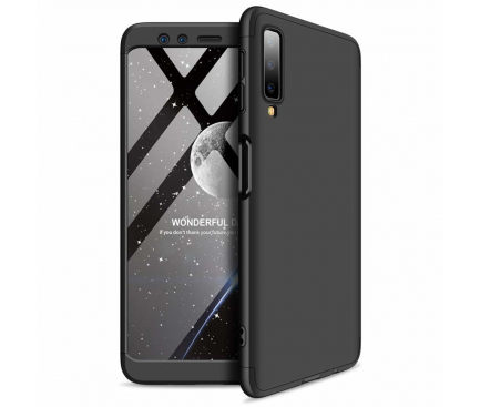Husa Plastic OEM Full Cover pentru Samsung Galaxy A7 (2018) A750, Neagra, Bulk 
