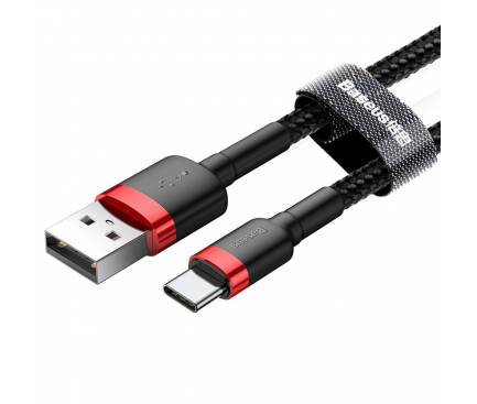 Cablu Date si Incarcare USB-A - USB-C Baseus Cafule, 18W, 2m, Negru CATKLF-C91