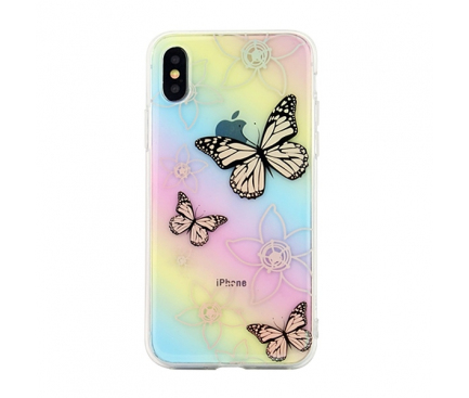 Husa TPU OEM Butterflies pentru Samsung J6 Plus (2018) J610, Multicolor, Blister 