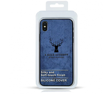 Husa TPU OEM Deer pentru Apple iPhone X / Apple iPhone XS, Albastra, Blister 