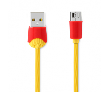 Cablu Date si Incarcare USB la MicroUSB Remax Chips RC-114m, 1 m, Galben, Blister 