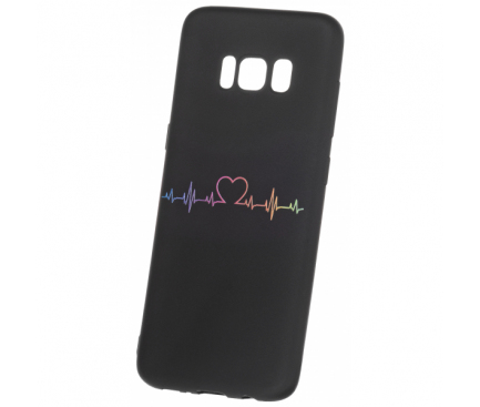 Husa TPU OEM Heart Beat pentru Samsung Galaxy A6 (2018) A600, Neagra, Bulk 