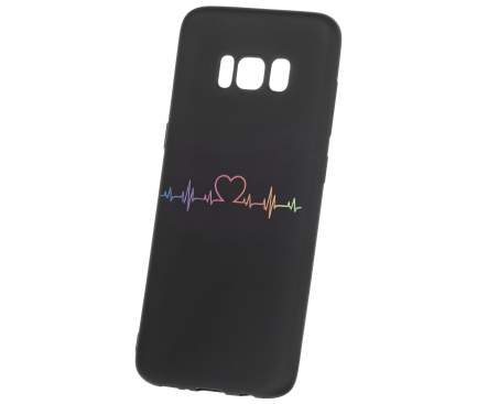Husa TPU OEM Heart Beat pentru Samsung Galaxy S8 G950, Neagra, Bulk 