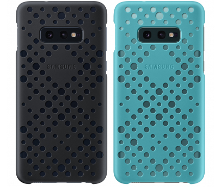Pachet 2 x Husa Samsung Galaxy S10e G970, Pattern Cover, Neagra, Turquoise EF-XG970CBEGWW