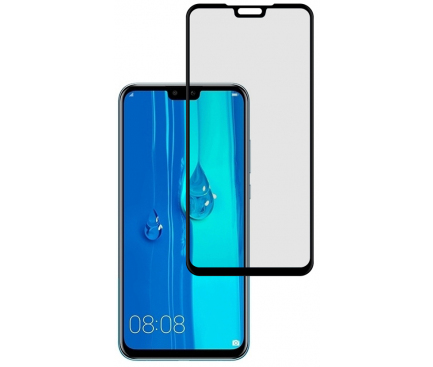 Folie Protectie Ecran Tellur pentru Huawei Y9 (2019), Sticla securizata, Full Face, Full Glue, 2.5D, Neagra TLL145395