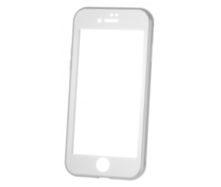 Husa Aluminiu OEM cu protectie full din sticla securizata pentru Apple iPhone 6 / Apple iPhone 6s, Argintie, Bulk 