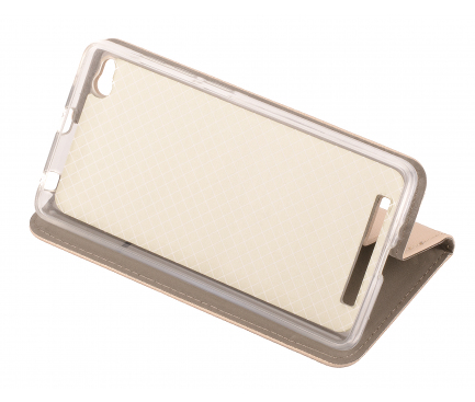 Husa Piele Ecologica OEM Smart Magnet pentru Sony Xperia 1, Aurie