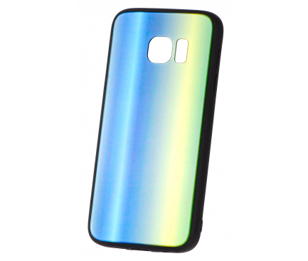 Husa TPU OEM Rainbow2 cu spate din sticla pentru Samsung Galaxy A6 (2018) A600, Multicolor, Bulk 
