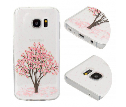 Husa TPU OEM Cherry Tree pentru Samsung Galaxy S9 G960, Multicolor - Transparenta, Bulk 
