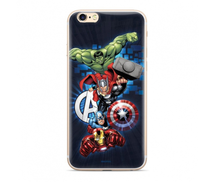 Husa TPU Marvel Avengers 001 pentru Apple iPhone 6 / Apple iPhone 7 / Apple iPhone 8, Bleumarin, Blister MPCAVEN046 