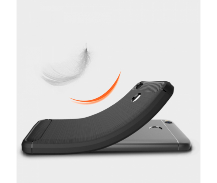 Husa TPU OEM Carbon pentru Xiaomi Redmi Note 6 Pro, Neagra, Bulk 