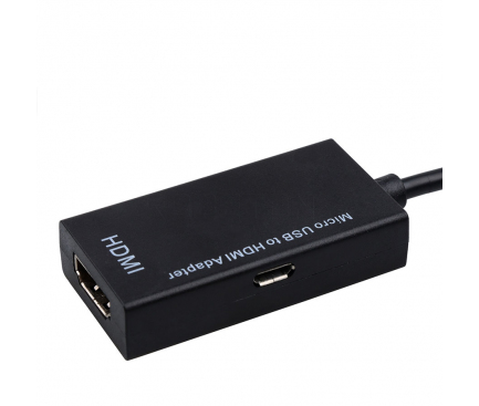 Adaptor Audio si Video HDMI la MicroUSB 5 Pini OEM MHL, Negru, Bulk 