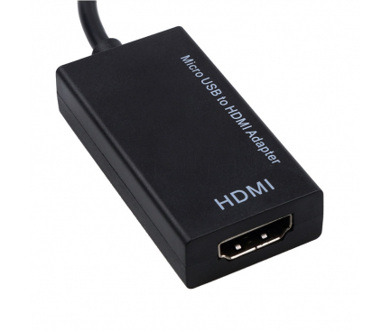 Adaptor Audio si Video HDMI la MicroUSB 5 Pini OEM MHL, Negru, Bulk 