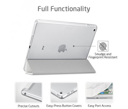 Husa Tableta ESR Marble pentru Apple iPad 9.7 (2017) / Apple iPad 9.7 (2018), Alba, Blister