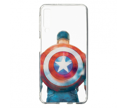 Husa TPU Marvel Captain America 002 pentru Samsung Galaxy A7 (2018) A750, Transparenta, Blister 