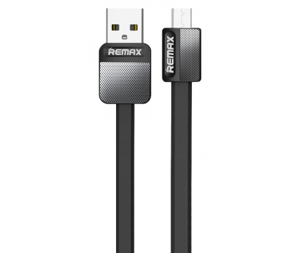 Cablu Date si Incarcare USB la MicroUSB Remax Platinium Metal RC-044m, 1 m, Negru, Blister 
