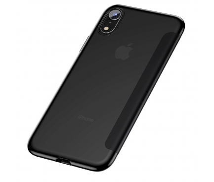 Husa Baseus Touchable cu protectie full din sticla securizata pentru Apple iPhone XR, Neagra, Blister WIAPIPH61-TS01 