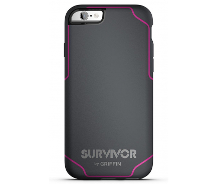 Husa TPU Griffin Survivor Journey pentru Apple iPhone 6 / Apple iPhone 6s, Gri - Roz, Blister GB41560 
