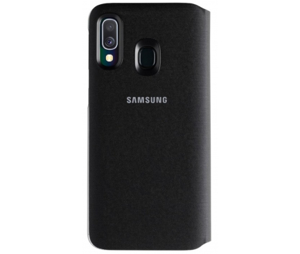 Husa Textil Samsung Galaxy A40 A405, Wallet, Neagra EF-WA405PBEGWW