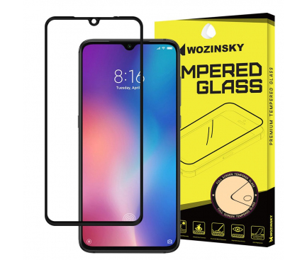 Folie Protectie Ecran WZK pentru Huawei Y7 (2019) / Y7 Prime (2019) / Y7 Pro (2019), Sticla securizata, Full Face, Full Glue, Neagra