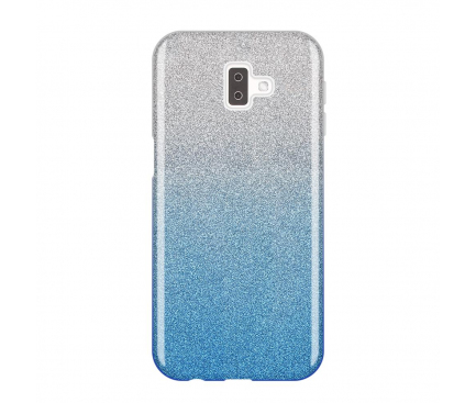 Husa TPU WZK Glitter Shine pentru Samsung J6 Plus (2018) J610, Albastra, Blister 