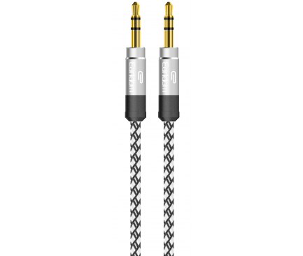Cablu Audio 3.5 mm la 3.5 mm Earldom AUX04, 1.5 m, Alb - Negru, Blister 
