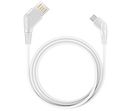 Cablu Date si Incarcare USB la USB Type-C Earldom EC-026C, 1 m, Alb, Blister 