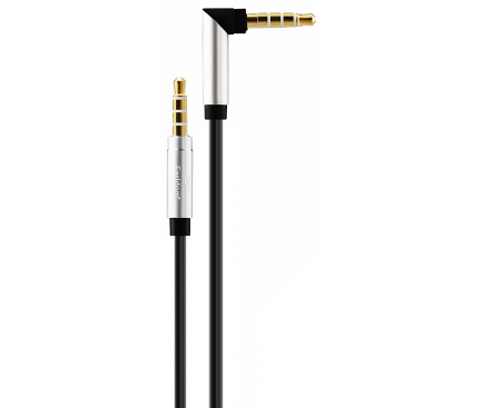 Cablu Audio 3.5 mm la 3.5 mm Earldom AUX18, 2 m, Negru , Blister 