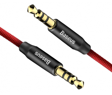 Cablu Audio 3.5 mm la 3.5 mm Baseus M30, 0.5 m, Rosu, Blister CAM30-A91 