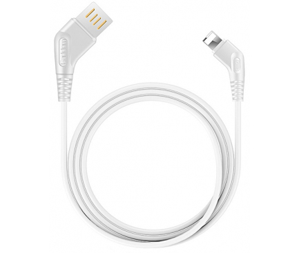 Cablu Date si Incarcare USB la Lightning Earldom EC-026i, 1 m, Alb, Blister 