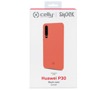 Husa TPU Celly Shock pentru Huawei P30, Portocalie SHOCK848OR