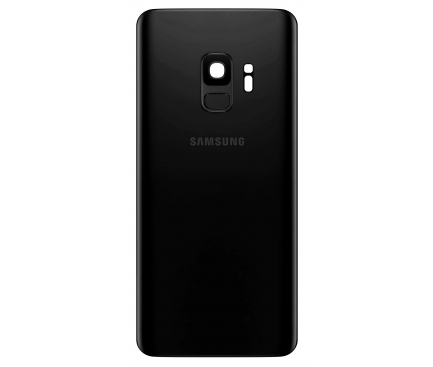 Capac Baterie Samsung Galaxy S9 G960, Cu Geam Camera Spate - Senzor Amprenta, Negru, Swap