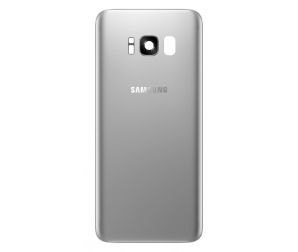 Capac Baterie Samsung Galaxy S8 G950, Cu Geam Blitz - Geam Camera Spate, Argintiu, Swap