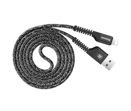 Cablu Date si Incarcare USB la Lightning Baseus Confidant Anti-break, 2A, 1 m, Negru, Blister CALZJ-A01 