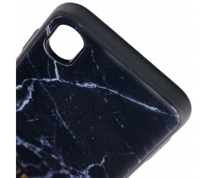 Husa TPU Guess Marble pentru Apple iPhone X / Apple iPhone XS, Neagra, Blister GUHCPXHYMABK 