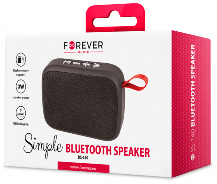 Boxa portabila Bluetooth Forever Simple BS-140, Neagra
